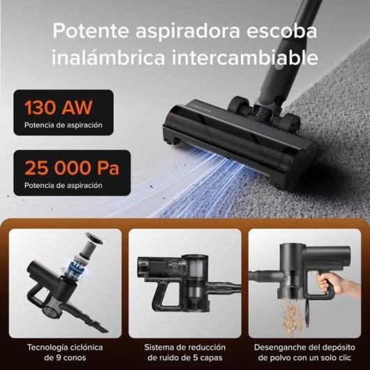 Aspirador 4 em 1 Roborock F25 Lite Combo Seco e Húmido 25.000 Pa