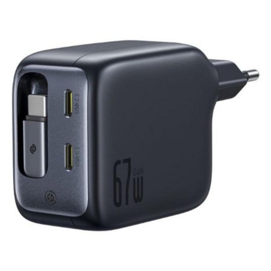 Caricatore Baseus 67 W con 3 porte USB-C 0,8 m Nero