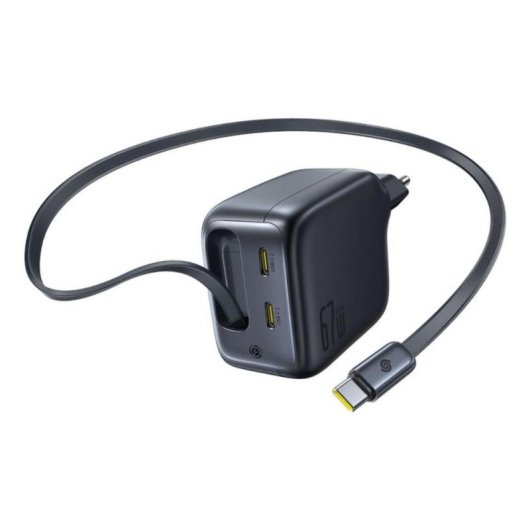 Caricatore Baseus 67 W con 3 porte USB-C 0,8 m Nero