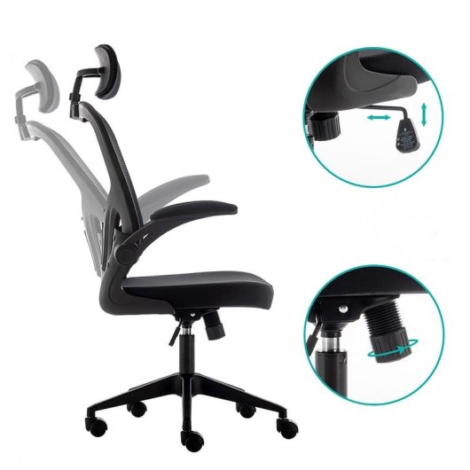 Chaise de bureau Urban Factory Ergo noir assise gonflable