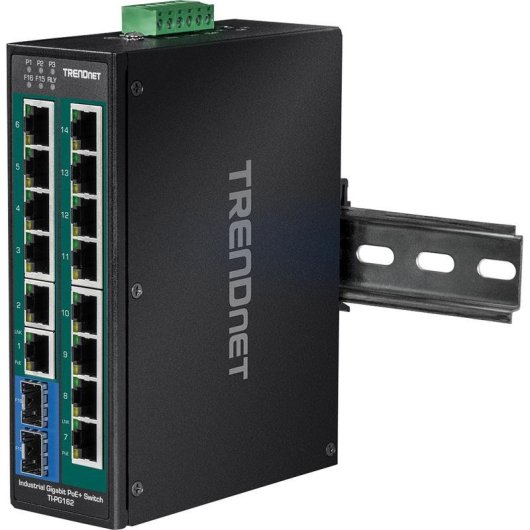Switch industrial TRENDnet TI-PG162 14 portas PoE+ 2 SFP