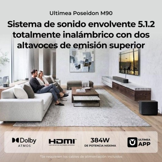 Barra de sonido Ultimea Poseidon M90 5.1.2 Bluetooth HDMI eARC Dolby Atmos