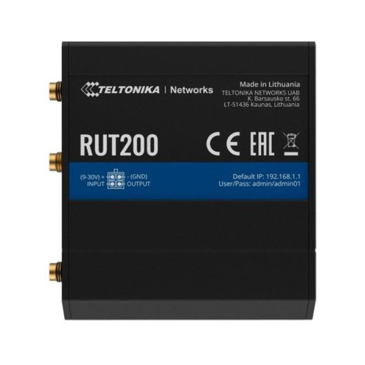 Router Teltonika RUT200-V2 4G LTE Cat 4 Wi-Fi 2,4 GHz DIN