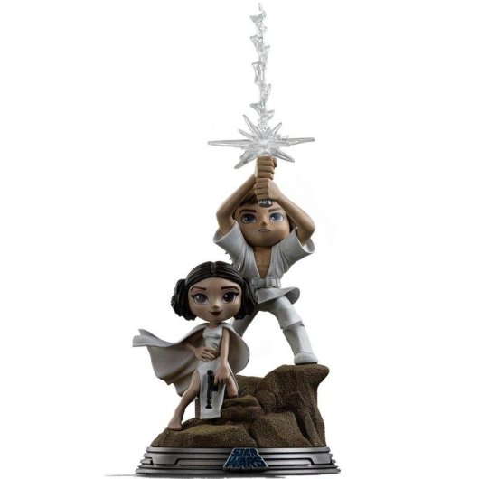 Figura Iron Studios Luke y Leia Minico Star Wars