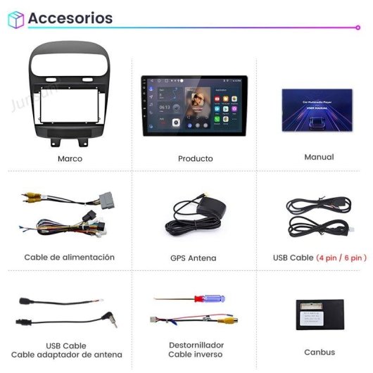 Autoradio JUNSUN 9 pollici Android 15 CarPlay 2+64 GB SWC