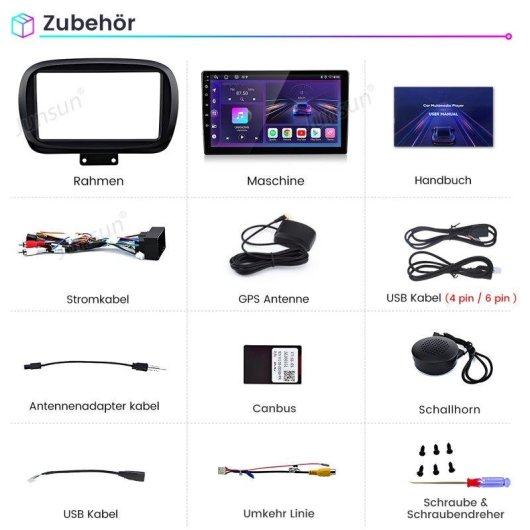 Radio para coche JUNSUN 9" Android 15 CarPlay 2 GB/64 GB