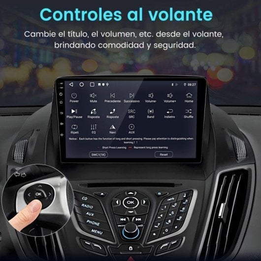 Radiosoc JUNSUN Android 15 9" CarPlay Android Auto DAB+ Ford Escape 2013-2016