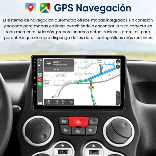 Autoradio JUNSUN 9 Zoll Android 15 2+64 GB CarPlay Fiat Panda