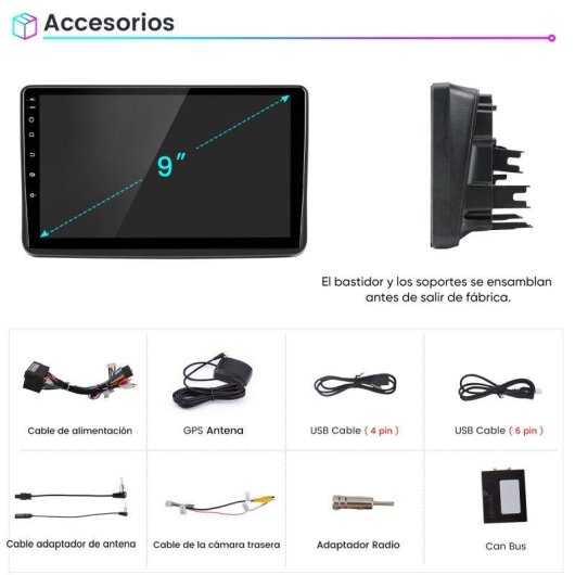 Autoradio JUNSUN 9 Zoll Android 15 2+64 GB CarPlay Fiat Panda