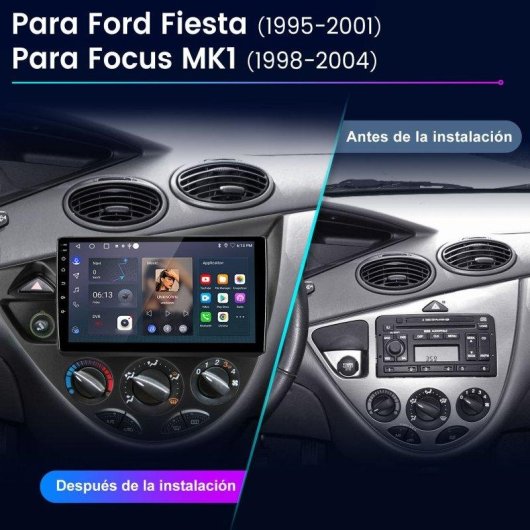 Multimedia Android JUNSUN para Ford Focus 1995-2001 9" 2 GB/64 GB GPS CarPlay WiFi