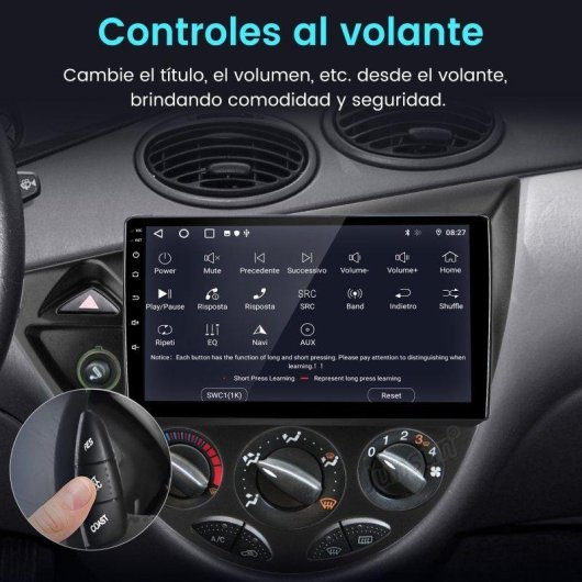 Multimedia Android JUNSUN para Ford Focus 1995-2001 9" 2 GB/64 GB GPS CarPlay WiFi