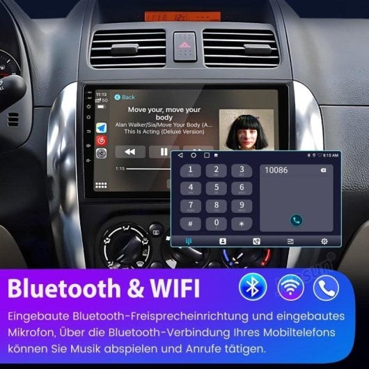 Multimedia Android 15 JUNSUN 9" Suzuki SX4 2+64 GB CarPlay Android Auto DAB+