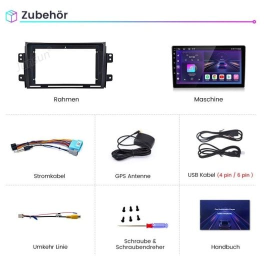 Multimedia Android 15 JUNSUN 9" Suzuki SX4 2+64 GB CarPlay Android Auto DAB+