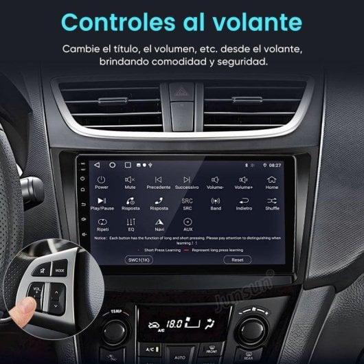 Multimedia JUNSUN Suzuki Swift 4 9" Android 15 2+64GB CarPlay DAB+ Wi-Fi