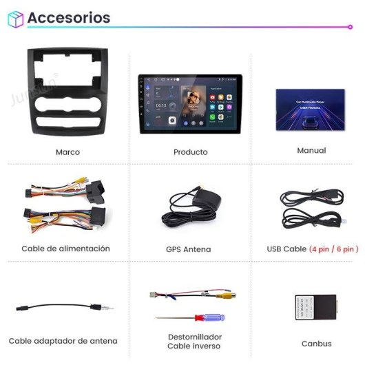 Radio multimedia JUNSUN Android 15 CarPlay 10" Sprinter 906 VW Crafter