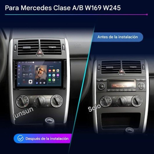 Autorradio JUNSUN 9" Android 15 CarPlay Mercedes-Benz Clase A y B W245 W696 W169