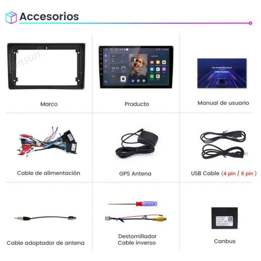 Autoradio JUNSUN Audi A4 B6/B7 Android 15 2+64 GB 9 Zoll