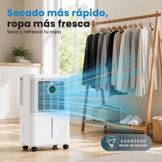 Deshumidificador Ateroll 12L/día Silencioso 200W Modo Sueño