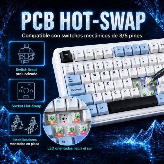 Aula F75 Max mechanisch gaming toetsenbord 75% draadloos RGB Hot-Swap TFT Compacte indeling