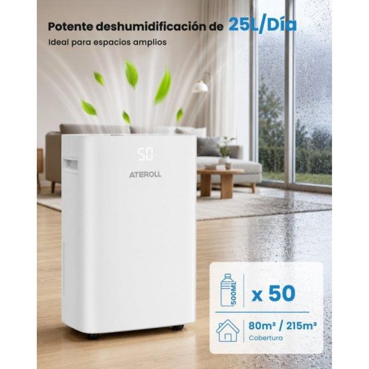 Deshumidificador Ateroll 25 L/día 420 W Higrostato 5 L