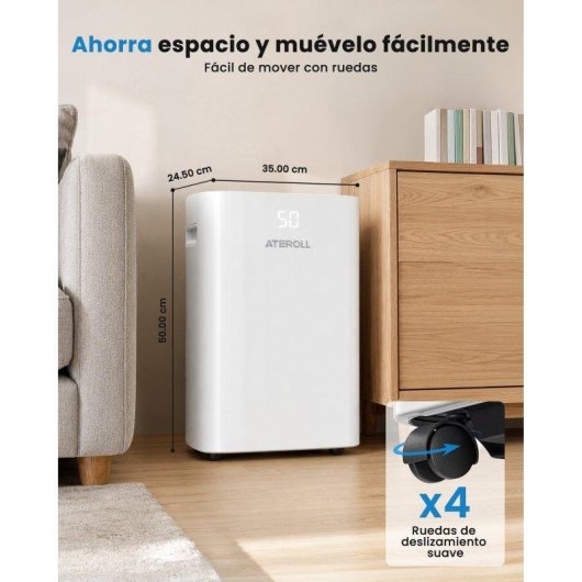 Deshumidificador Ateroll 25 L/día 420 W Higrostato 5 L