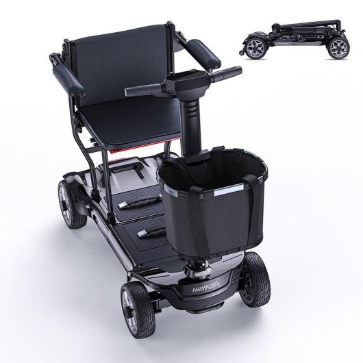 Scooter eléctrico plegable HillMiles Ease 2 Pro 4 ruedas 270 W 24 km 19 kg Negro