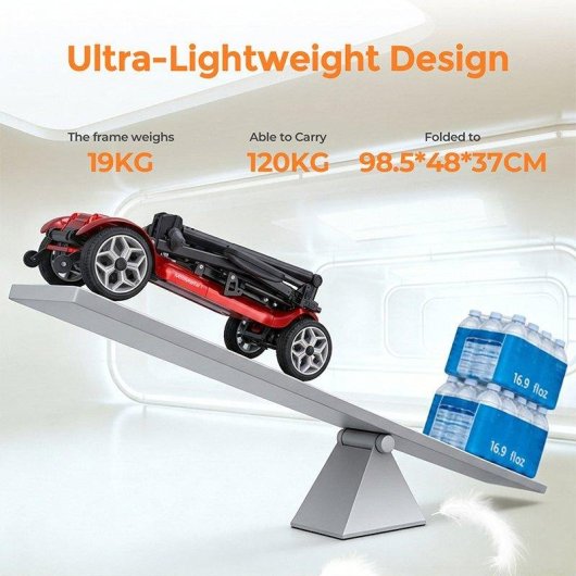 Scooter eléctrico plegable HillMiles Ease 2 Pro 4 ruedas 270 W 24 km 19 kg Negro