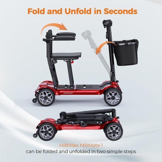 Scooter eléctrico HillMiles Ease 2 Pro Plegable 4 Ruedas 270 W 24 km 1 Batería
