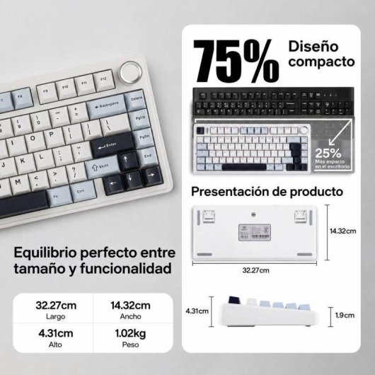 Tastiera Aula F75 Gaming Meccanica 75% Wireless RGB Hot-Swap Reaper