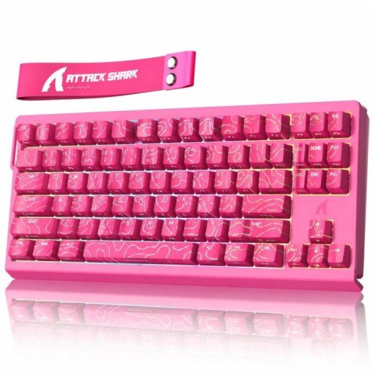 Teclado ATTACK SHARK X68 HE Gaming Magnético 60% RGB Rosa