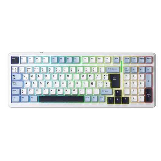 AULA F99 Tastatur mechanisch 96 % kabellos RGB Hot-Swap Graywood V3