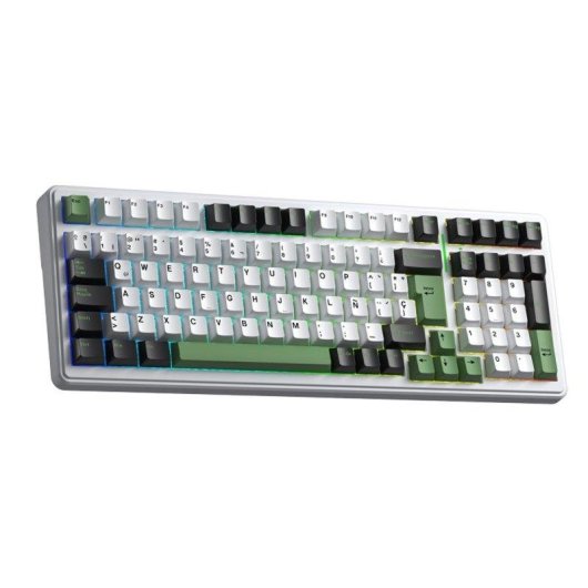 Teclado mecánico Aula F99 Gaming 96% inalámbrico RGB Negro Verde Blanco Graywood V3 batería recargable