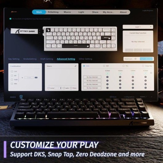 Tastiera ATTACK SHARK X68 HE magnetica 60% Rapid Trigger 8000 Hz RGB PBT USB-C