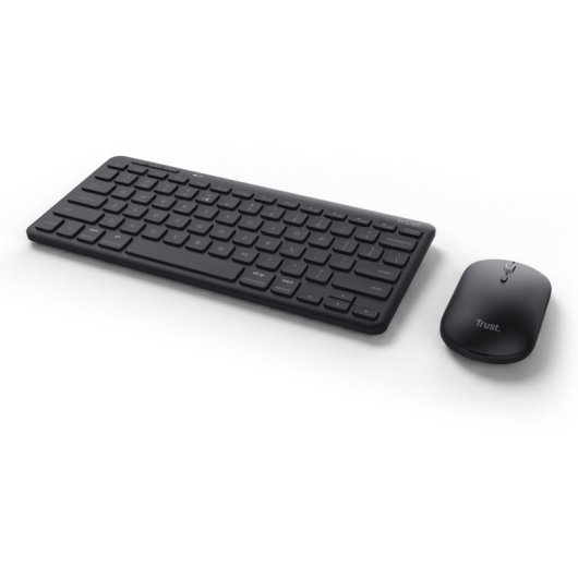 Conjunto de Teclado e Rato Trust Lyra Sem Fios Multidispositivo Preto e Cinzento-Escuro