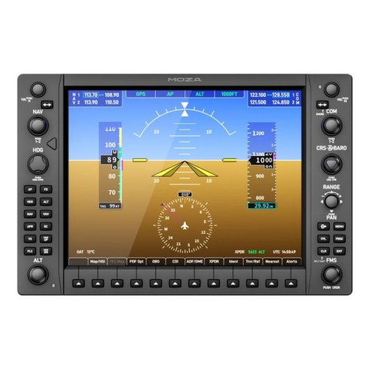 Panel de instrumentos Moza Racing MGX1000 de 10,4" USB para simulación de vuelo