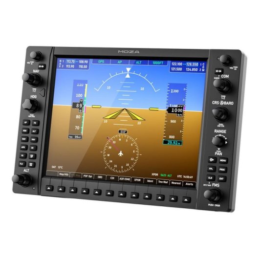 Panel de instrumentos Moza Racing MGX1000 de 10,4" USB para simulación de vuelo