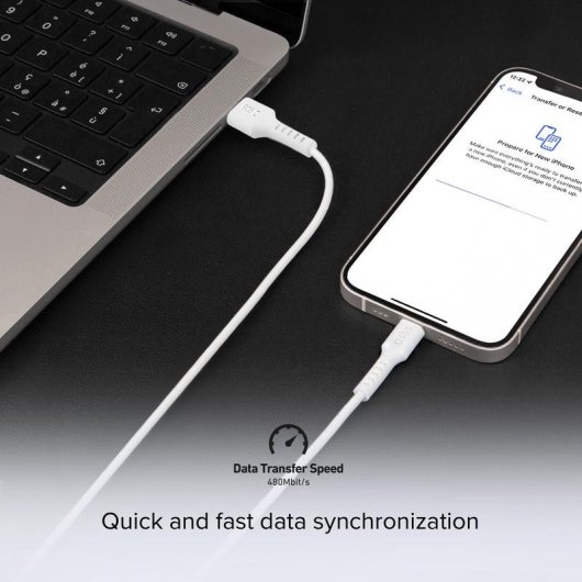 Kabel USB SBS TECABLEMICROC10W 1 m USB A USB C Schnellladen