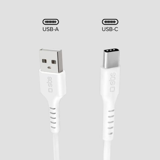 Kabel USB SBS TECABLEMICROC10W 1 m USB A USB C Schnellladen