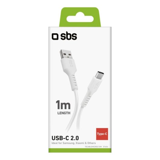 Kabel USB SBS TECABLEMICROC10W 1 m USB A USB C Schnellladen