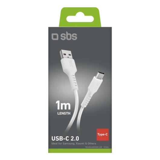 Kabel USB SBS TECABLEMICROC10W 1 m USB A USB C Schnellladen