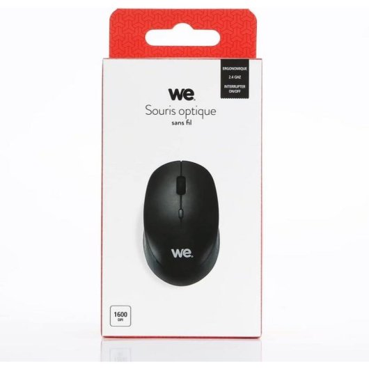Souris WE WESOURSFILN sans fil 2,4 GHz 1600 DPI noire 3 boutons