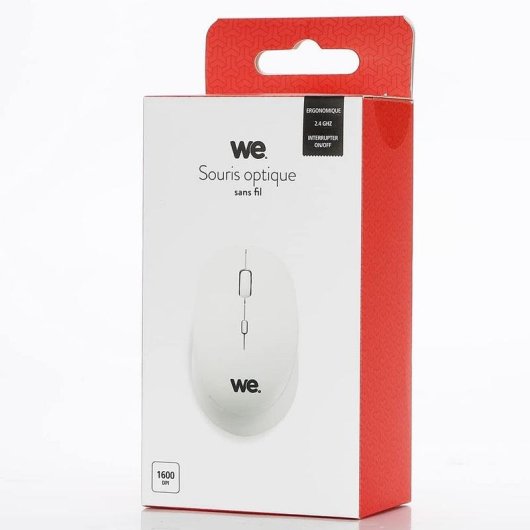 Souris sans fil WE USB 2,4 GHz 800/1200/1600 DPI blanche