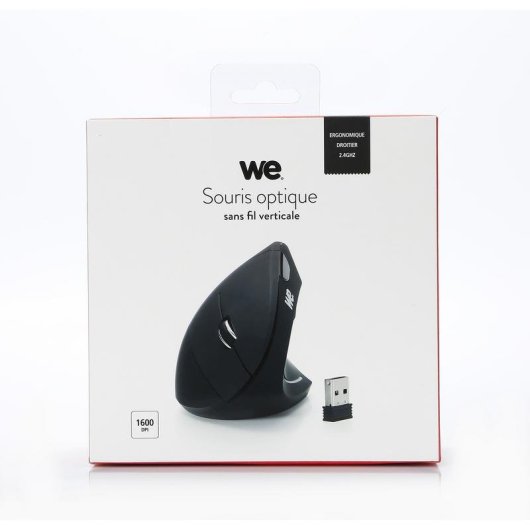 Souris verticale WE WESOURERGOSFIL sans fil 2,4 GHz 2400 DPI noire, 5 boutons