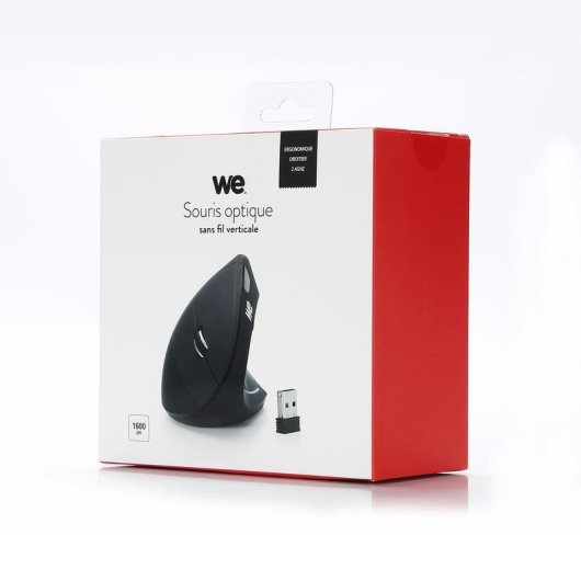 Souris verticale WE WESOURERGOSFIL sans fil 2,4 GHz 2400 DPI noire, 5 boutons