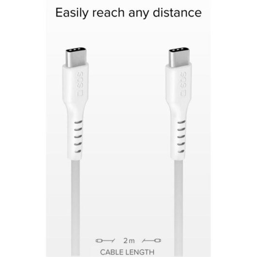 Cavo USB-C a USB-C SBS TECABLETCC2MW 2 m USB 2.0 Bianco