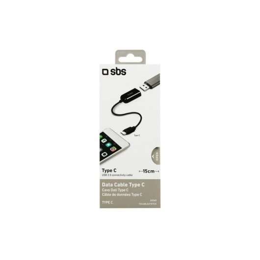 Cabo SBS USB-A para USB-C 2.0 0,15 m preto