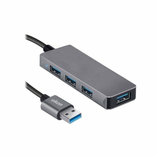 Hub Ekon 4 porte 480 Mbit/s ECITHUB320USBIN metallico
