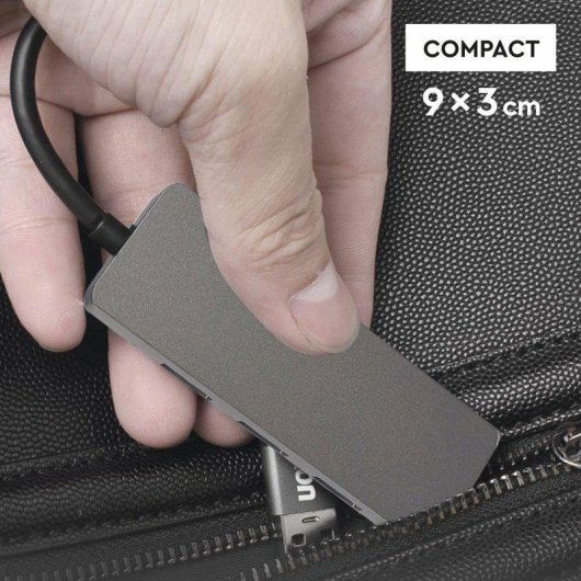 Hub Ekon 4 porte 480 Mbit/s ECITHUB320USBIN metallico