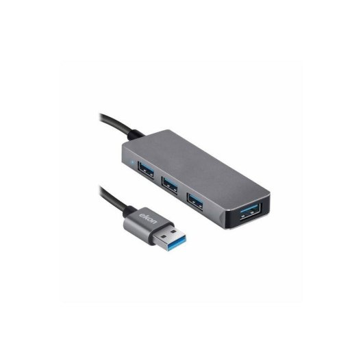 Hub Ekon 4 porte 480 Mbit/s ECITHUB320USBIN metallico