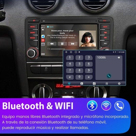 Autoradio JUNSUN Audi A3 RS3 8P 7 Zoll Android 15 2 GB/64 GB